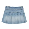 C Clothing Y2k Girls Denim Short Skirt Jean Pleated School Skirts And Dress With Belt