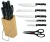 Import C008-W-7P Wave Knife Set with Wooden Block( Wire) from China