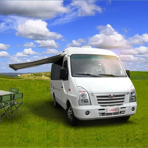 Camper Home Motorhome RV Caravan Travel Trailer Equipped with Washroom Beds Sofas Table Air Container Refrigerator Cooking Kit