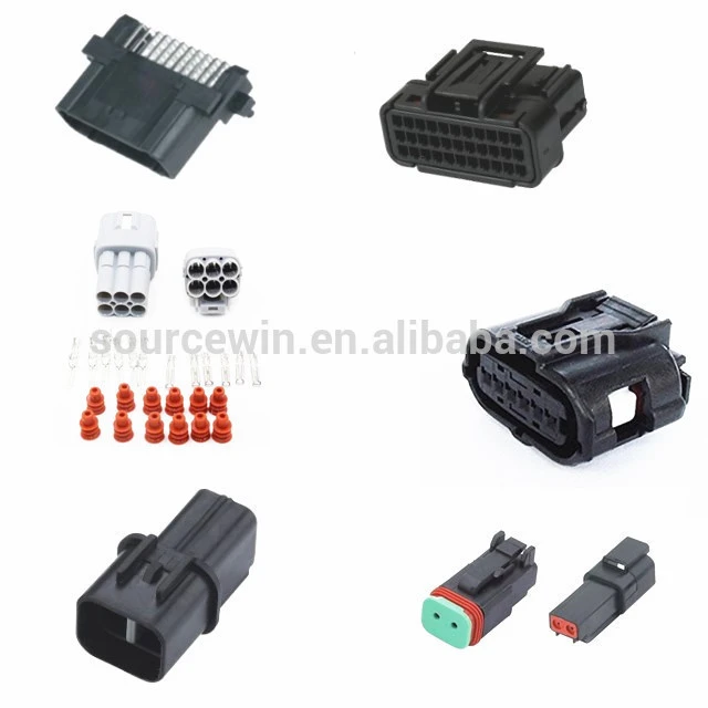 Car parts waterproof Electric Deutsch DT connector plugs dt06-2s 2 4 6 pin/pole auto wiring harness connectors with terminals