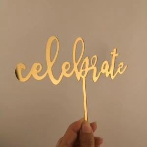 Celebrate Acrylic cake topper for Graduation cake decoration Grad Party Supplies