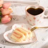 Ceramic mug in Stock Heart-shaped Japanese Ceramic Luxury Custom Coffee Mugs Sustainable Business Gifts HANDGRIP