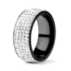 Chanfar Wholesale size 6/7/8/9/10 Crystal Stainless Steel Rings for Women Men Wedding Jewelry