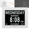 Cheap big led Memory Loss elderly Auto-Dimming digital calendar clock