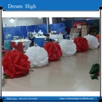 Cheap led inflatable colorful flower for sale,small inflatable flower rows with led lights