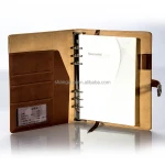 Cheap Price Guangzhou Factory Eco-friendly Handmade A5 Leather Note Book with Card Holder