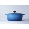 Cheap price OEM ODM available kitchen gas induction blue oval cast iron enamel cookware stock soup casserole pot