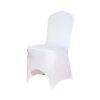 Cheap universal arch front polyester white stretch spandex banquet chair slipcovers factory wedding chair covers