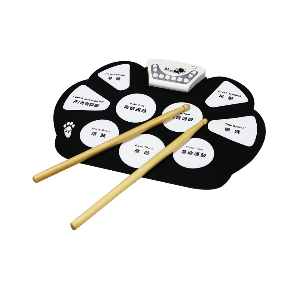 Children Education Foldable Drum Kit MIDI USB Roll Up Drum Kit Electronic Drum Kit with 9 Pads