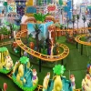 Children electric train amusement park rides rail car in forest