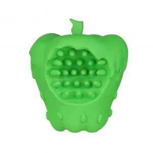 China factory private label brand pet toys natural rubber dog tooth cleaning squeaky XMas apple dog toys