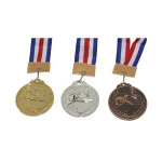 china manufacture custom wholesale metal gold silver die cast color billiards pool snooker sport award medal with lanyard