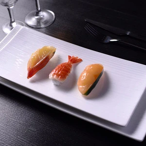 Hotel Hall Event Restaurant White Round Durable Porcelain Plates For Sushi