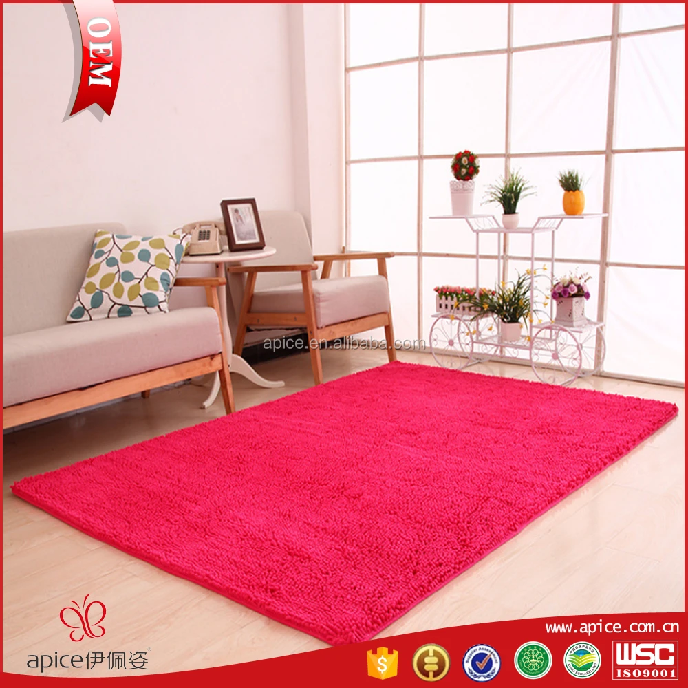 China supply solid color standard size 40*60cm chenille bath mat
