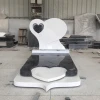 Chinese Funeral Supplies Western Style Heart Shape White Marble Cemetery Monument Tombstone Headstone