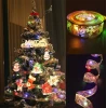 Christmas Tree Battery Operated Copper Wire Double Ribbon Glowing Bow Tie Fairy Led Lights String