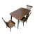 Import classic design dinning room sets table sets solid rubber wood walnut color table and chairs 4 or seaters modern home furniture from China