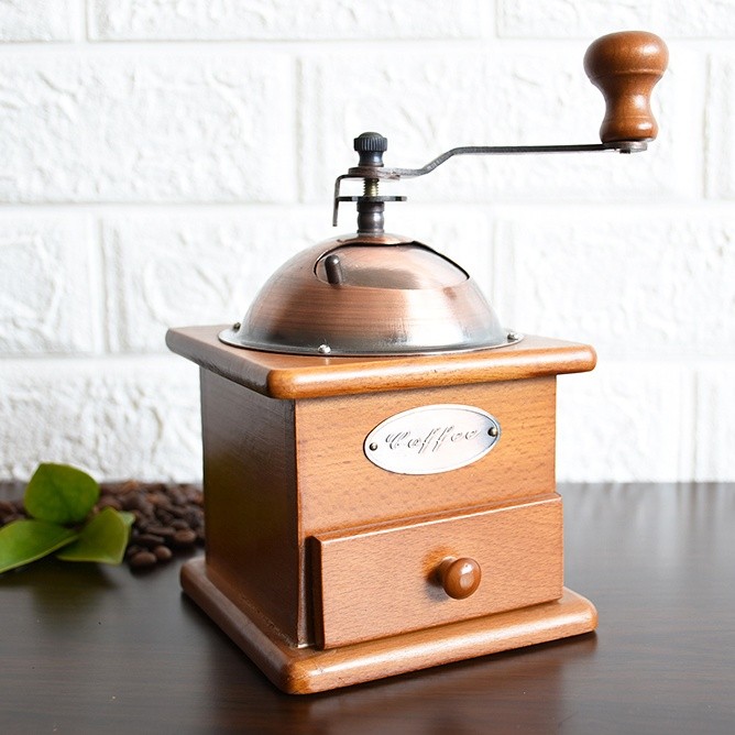 Classic Wood Manual Coffee Grinder Household Hand Coffee Bean Mill