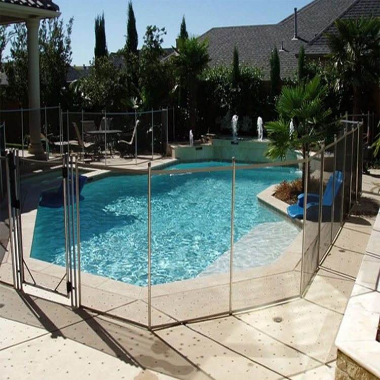 clear tempered removable portable easily assembled above ground pool fence