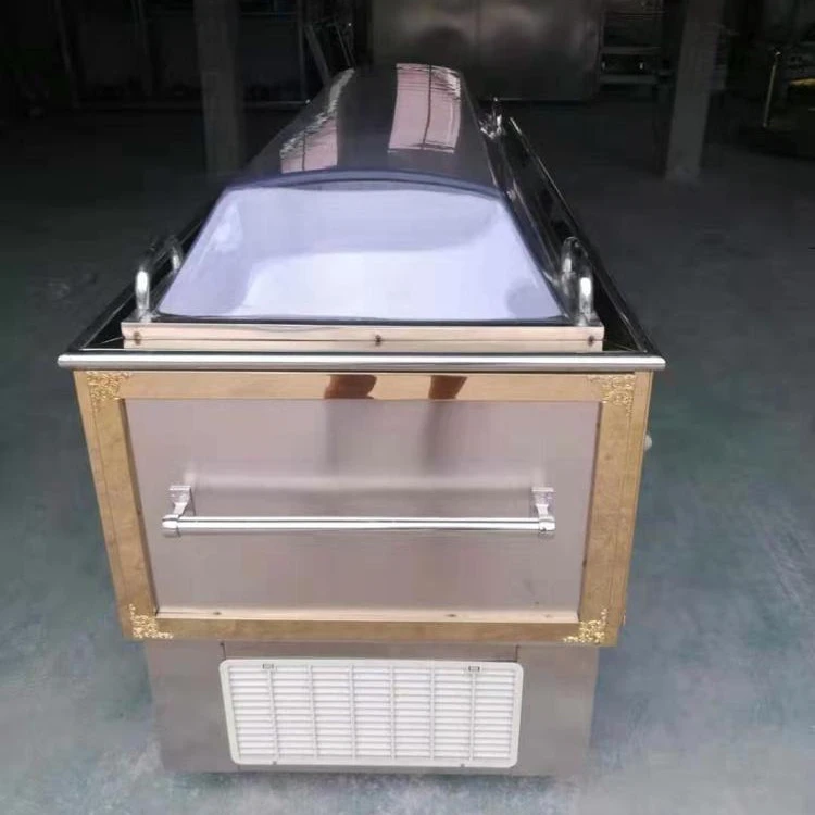 cold temperature keeping system to say goodby to the coffin or casket in metal