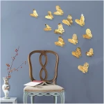 Colorful Paper Butterfly Room Stickers Home Decor 3D Butterfly Wall Decor Gold