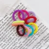 Colorful translucent plastic hair tie telephone line shaped elastic telephone wire string