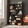 Contemporary design irregular wood structure bookshelf solid wood custom bookcase