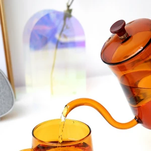 Creative 600ml Color High Borosilicate Teapot Heat Resistant Glass Tea Pot