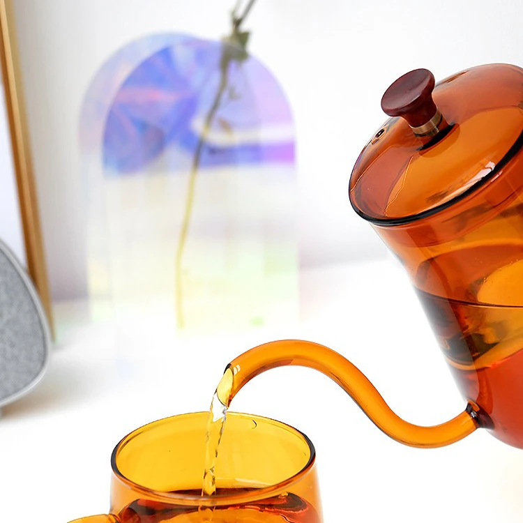Creative 600ml Color High Borosilicate Teapot Heat Resistant Glass Tea Pot