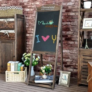 Creative coffee shop advertising board household chalk solid wood shop small blackboard stand