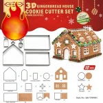 Creative novelty 10pcs christmas window stainless steel heart shaped cookie cutter set
