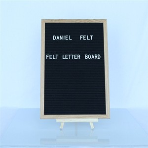 custom 12*18inch black felt wooden changeable letter board with 1 inch white letters