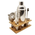 Custom 750ml bartender mixer home bar set stainless steel cocktail shaker set for drink mixing