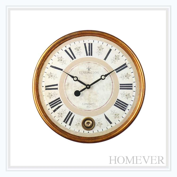 Custom Antique Promotion Decoration Wooden Wall Clock