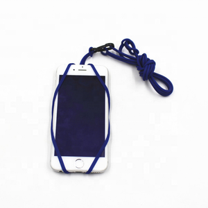 Custom Cell Phone Silicone Wallet Case Credit ID Card Bag rubber Holder Pocket with Lanyard