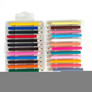 Custom easy carry mini colored art pencil set with fixed box