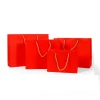Custom gold handle luxury gift red paper bag with printing