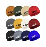 Custom High Quality 100% Wool Beanie Hats Knit Cuff Beanie Roll-Up Edge Skull Cap Fisherman Beanie For Men Women