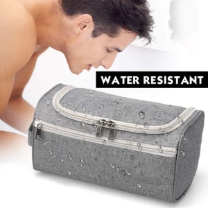 Custom Logo 4L Water Resistant Nylon Fabric Makeup Dopp Kit Mens Travel Wash Organizer Hanging Toiletry Bag