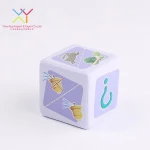 Custom New Promotional Toy stress ball, PU Foam Dice Stress Ball with different decorative pattern