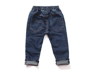 Custom Patched 100% Cotton Soft Denim Skinny Jeans 2-12 Years Boys Jeans