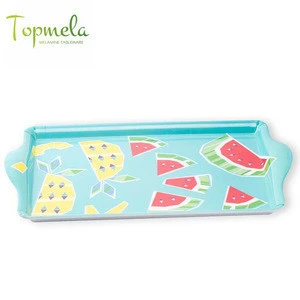 Custom printed Eco-Friendly  melamine rectangle plastic fruit trays