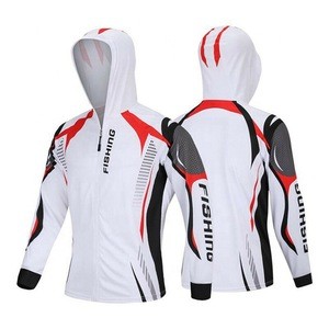 Custom quick dry cycling jackets hoodies jersey  breathable long sleeve tournament sublimation fishing jersey for man