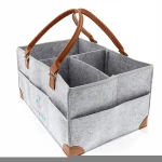 Custom Travel Mom Baby stroller Bag grey felt fabric mummy baby diaper bag