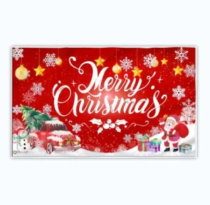 Customization 3x5 Ft Merry Christmas Flag Santa Xmas Red Flags for New Year Holiday Indoor Outdoor Decorations