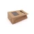 Import Customize Recycled Flat Bottom Patch Handle Food Kraft Brown Paper Bag With Clear Window from China