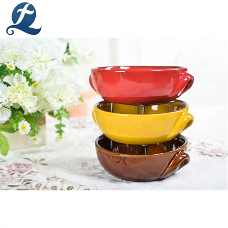 Customized Logo Glazed Small Casserole Ceramic China Cookware