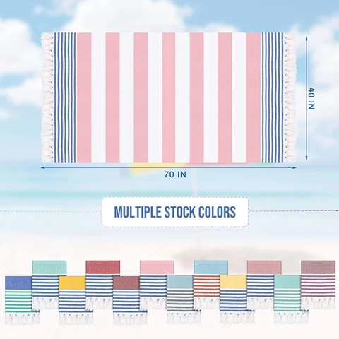 12-Pack Turkish Cotton Beach Towels – Oversized 40x71", Quick Dry, Mix Colors - View #12