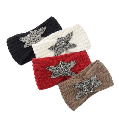 CYX134  autumn winter popular hot four-leaf diamond wool knitting handmade warm hair band headband accessories