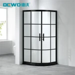 Daluminum Alloy with Handle Tempered Glass Shower Room Colored Light Silvery (JJ3301)